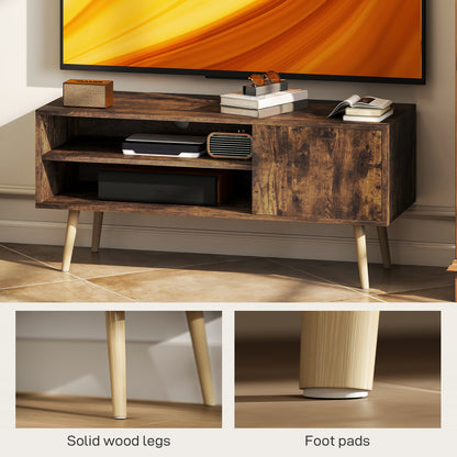 TV Unit Cabinet for TVs up to 55Inches with Cupboard Shelves, Brown