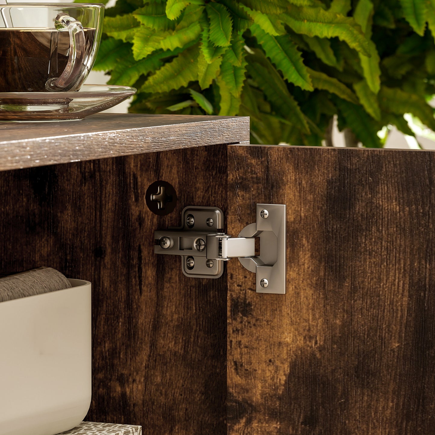 TV Unit Cabinet for TVs up to 55Inches with Cupboard Shelves, Brown