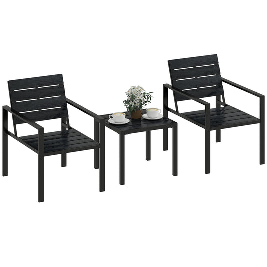 3 Pieces Garden Bistro Set for 2, Outdoor Bistro Table and Chairs