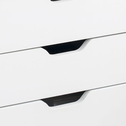 Mobile Filing Cabinet, 7-drawer File Cabinet with Wheels, White