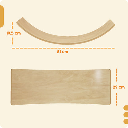 Wooden Balance Board for Kids, Wobble Board with Felt, Orange