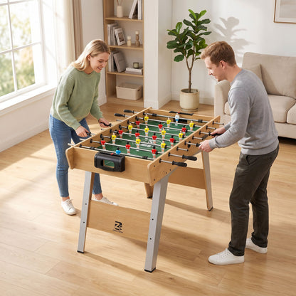 4ft Table Football, Foosball Table Game for Adults, Natural Wood