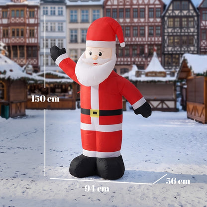 5ft Christmas Inflatable Velvet Look Santa Claus