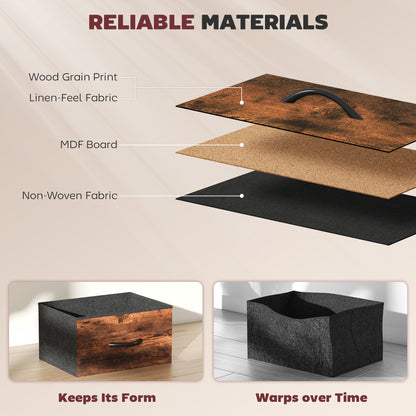 Fabric Chest of Drawers, 8 Drawer Dresser for Bedroom, Rustic Brown