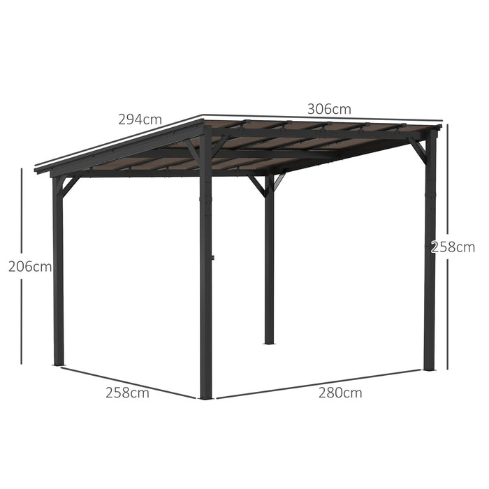 3 x 3(m) Pergola Kit Gazebo with UPF 50+ and Waterproof Polycarbonate Roof