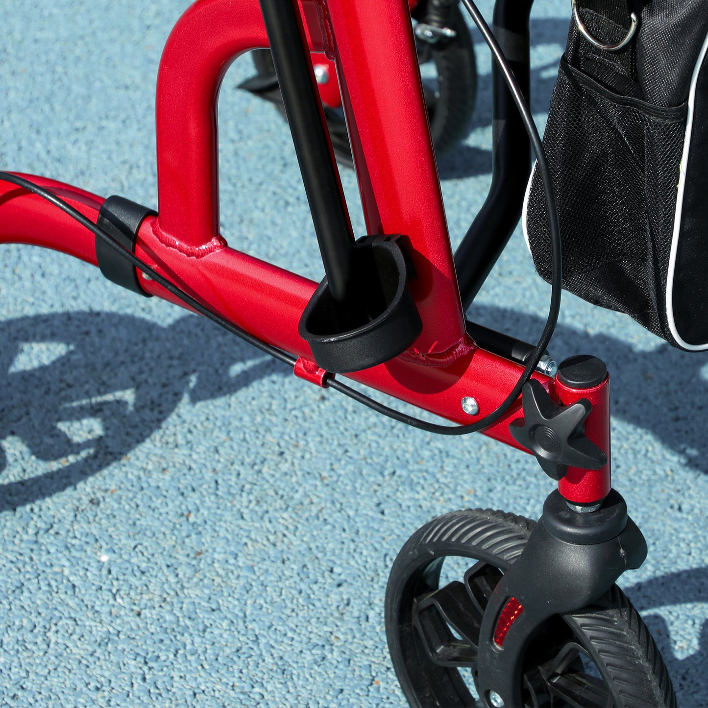 Lightweight Walking Frame with Seat and Backrest, Red
