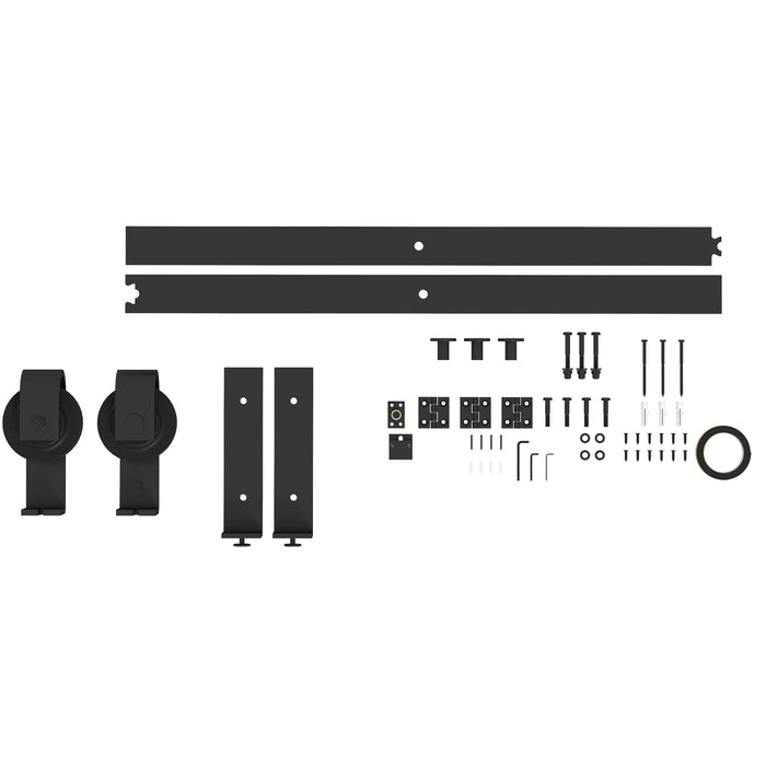 4FT/122CM Bi-Folding Sliding Barn Door Hardware Kit Sliding Door Kit