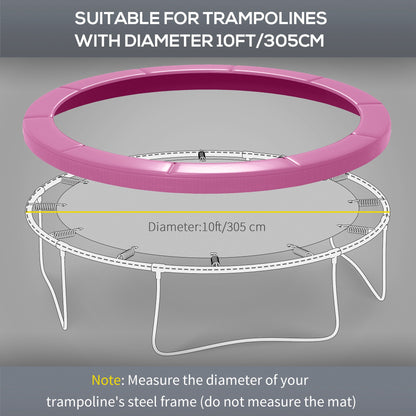 10FT Trampoline Pad Spring Cover, Waterproof, Pink