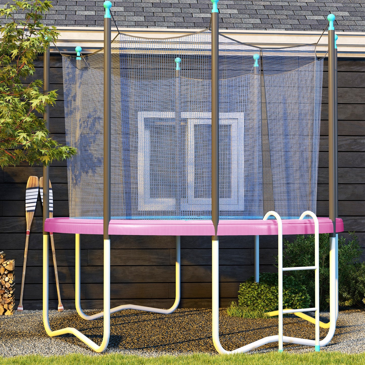 10FT Trampoline Pad Spring Cover, Waterproof, Pink