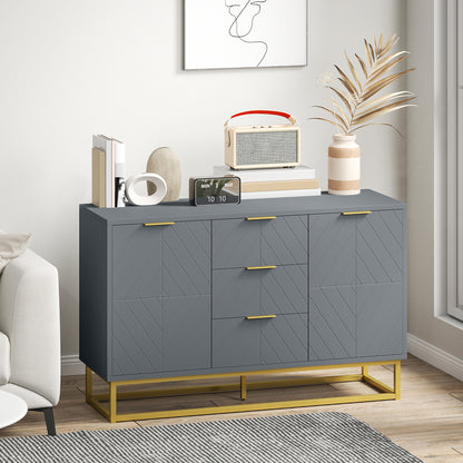 Sideboard Storage Cabinet with Adjustable Shelves, Grey
