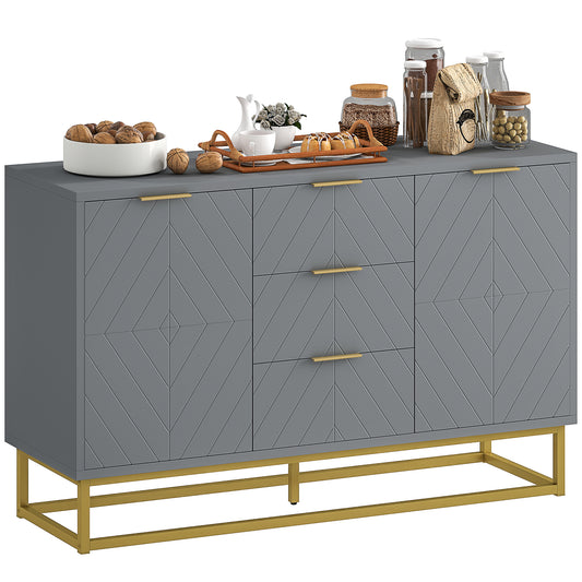 Sideboard Storage Cabinet with Adjustable Shelves, Grey