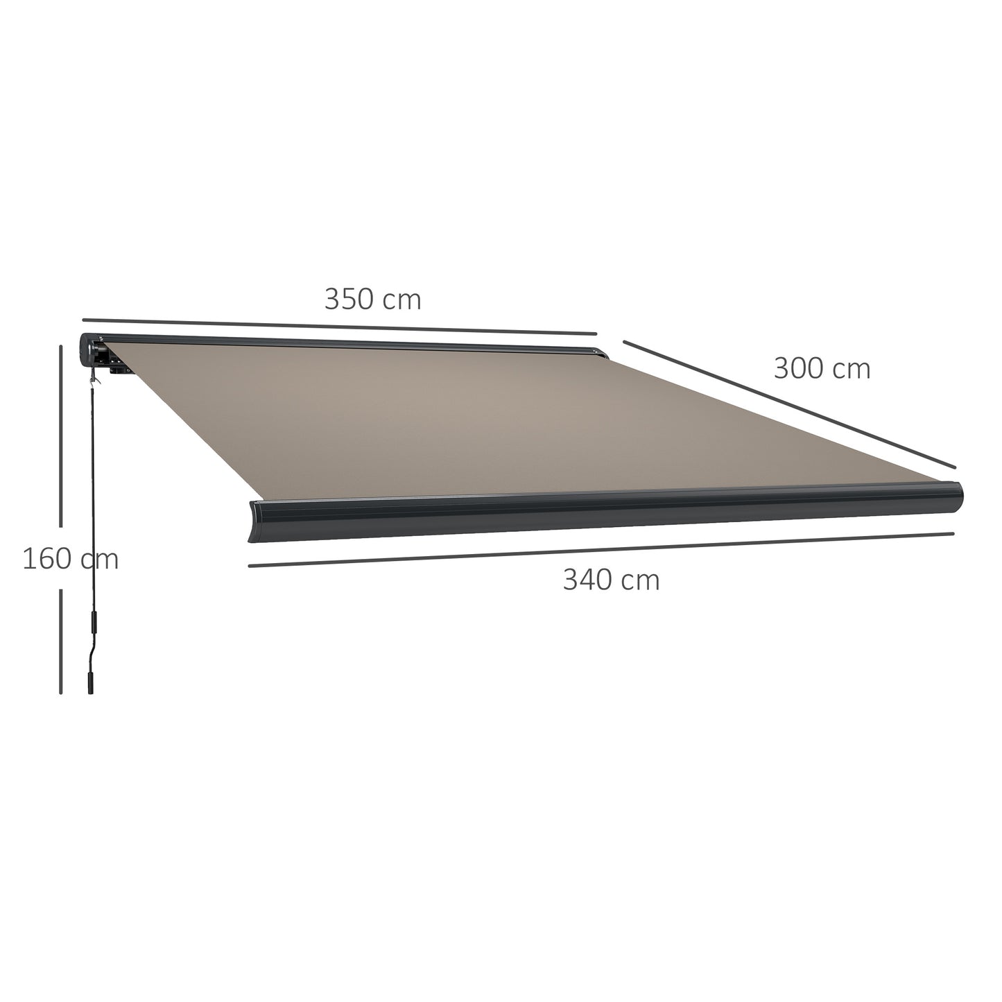 DIY Retractable Canopy with Remote Controller for Patio, Light Grey