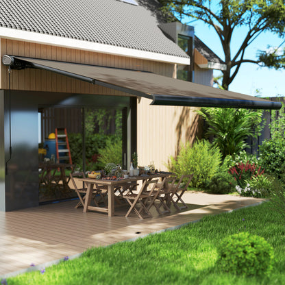 DIY Retractable Canopy with Remote Controller for Patio, Light Grey