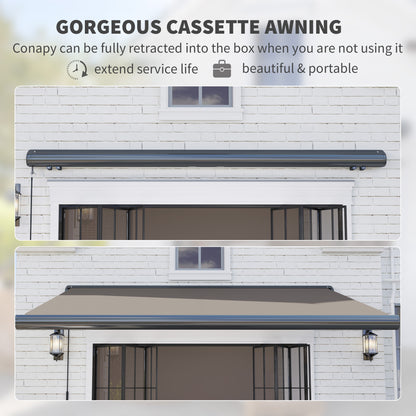 DIY Retractable Canopy with Remote Controller for Patio, Light Grey