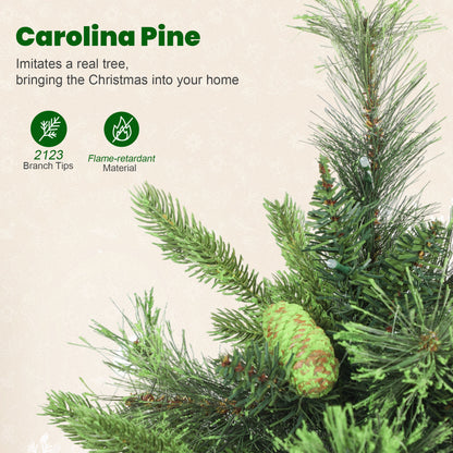 180cm Christmas Tree with Colourful DIY LEDs, Remote, Carolina Pine