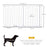 Dog Gate Extra Wide Stairway Gate for Pet with Door, 76H x 75-145Wcm, White