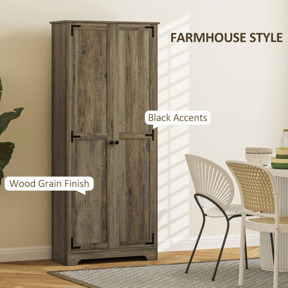 Farmhouse Kitchen Cupboard, Kitchen Cabinet, Grey Wood-Effect