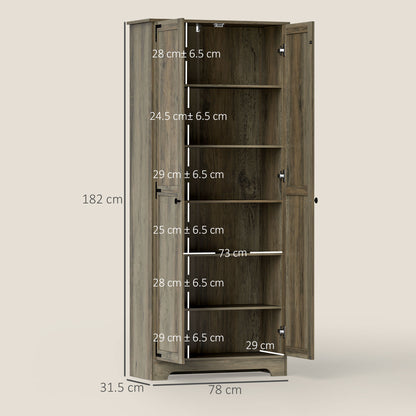 Farmhouse Kitchen Cupboard, Kitchen Cabinet, Grey Wood-Effect