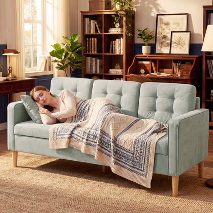 Modern 3 Seater Sofa with Hidden Storage and Rubber Wood Legs