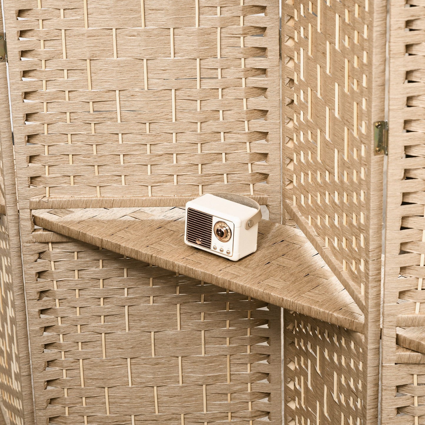 Freestanding Privacy Screen, 160 x 170cm, Natural Wood Finish