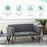 2 Seater Rattan Folding Daybed Sofa Bench Garden Chaise Lounger Loveseat with Cushion Outdoor Patio Grey