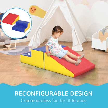 2-Piece Soft Playset for Toddlers, Climb, Crawl, Red