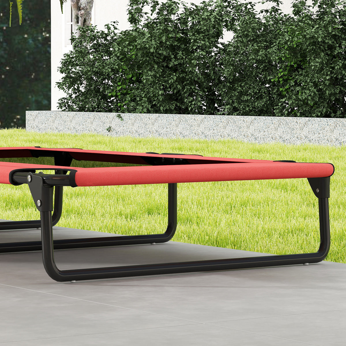 Raised Dog Bed with Breathable Mesh for Large Dogs, Red