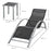 3 Pieces Lounge Chair Set Garden Outdoor Recliner Sunbathing Chair with Table, Black