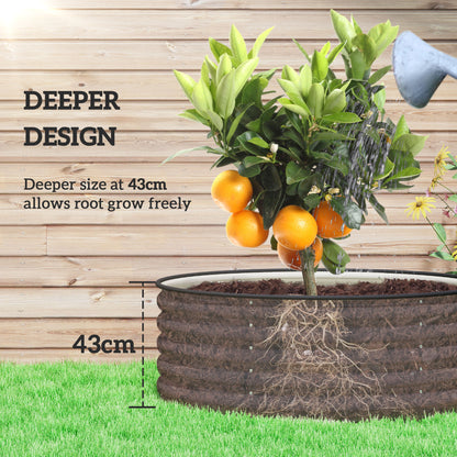 Galvanised Planter with Gloves, 120 x 120 x 43cm, Cream White