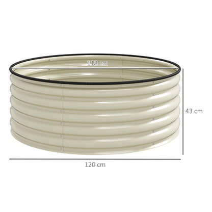 Galvanised Planter with Gloves, 120 x 120 x 43cm, Cream White