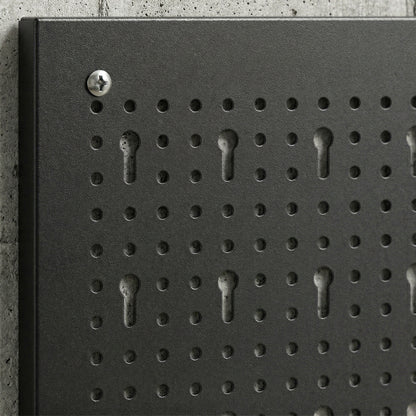 38 Pcs Wall-Mounted Pegboard with Hooks and Storage Shelves, 4 Panels Set Garage DIY Storage Unit Black and Red