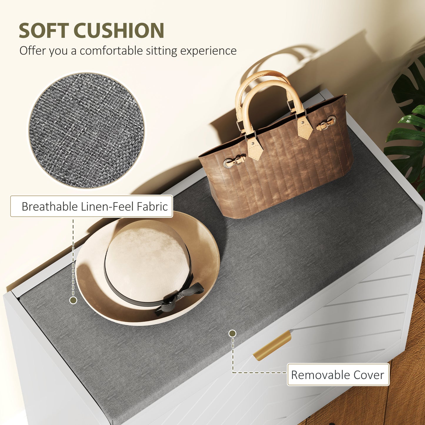 Chest of Drawers, 2 Fabric Drawer Dresser, Aluminium Handles, Black