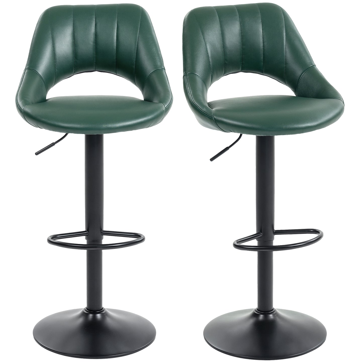 Barstools Set of 2, Dining Stools with Backrest and Footrest