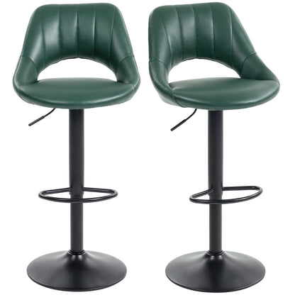 Barstools Set of 2, Dining Stools with Backrest and Footrest