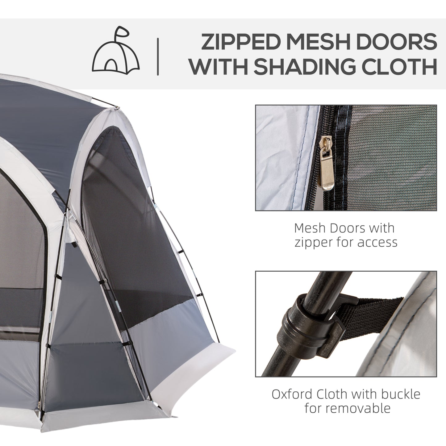 Dome Tent for 6-8 Person Camping Tent w/ Zipped Mesh Doors Lamp Hook