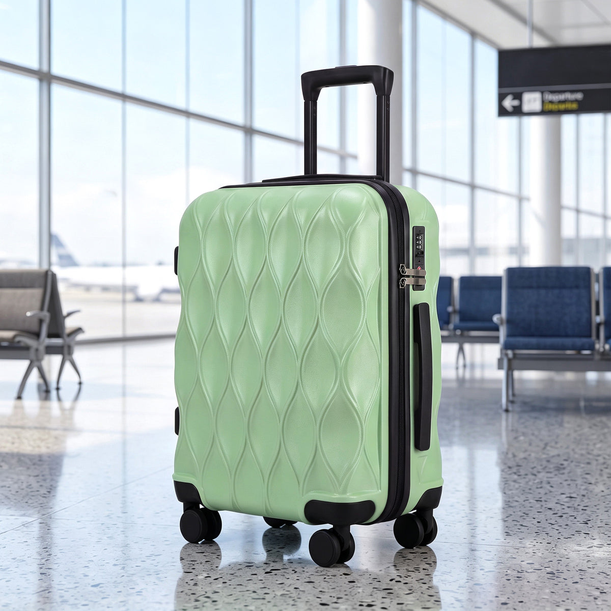 20Inch Suitcase Hard Shell Carry On Luggage with TSA Lock, Green
