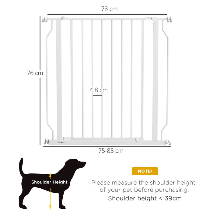 Extra Wide Dog Safety Gate, with Door Pressure, for Doorways, Hallways, Staircases - White