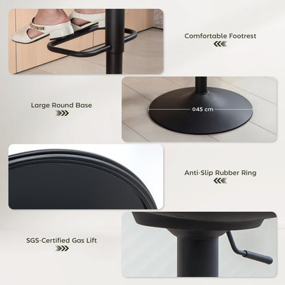 Swivel Bar Stools Set of 2 Height Adjustable Bar Chairs Dark Green