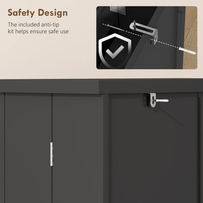 Kitchen Cupboard w/ 5 Tiers, 12 Spice Racks, Kitchen Storage Cabinet