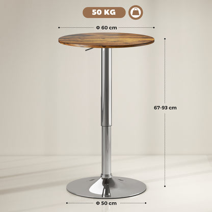 Round Bar Table, Swivel Bistro Table with Adjustable Height