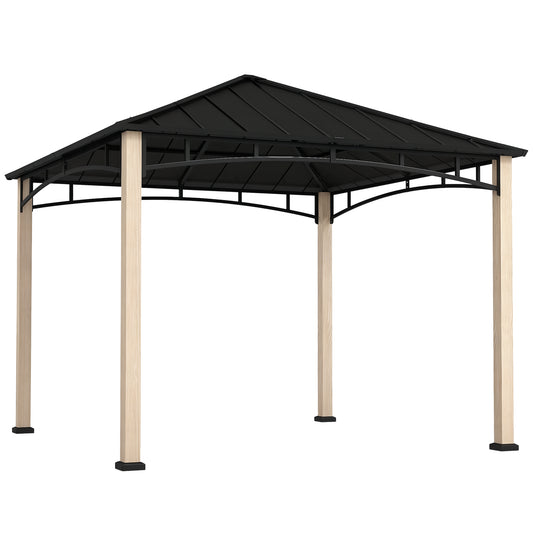 3 x 3(m) Hardtop Gazebo with Metal Roof and Wood Grain Frame