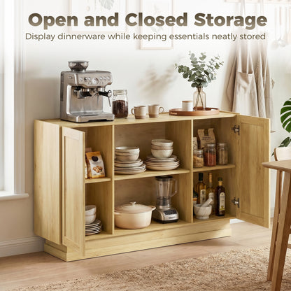 Sideboard Buffet Cabinet, Modern Farmhouse Storage Cabinet, Natural