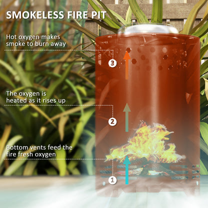 Stainless Steel Smokeless Wood Burning Firepit Garden Fire Pit