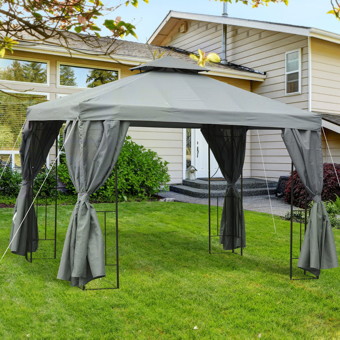 3 x 3 m Garden Metal Gazebo Marquee Patio Wedding Party Tent Canopy Sh QuidsIn Superstore