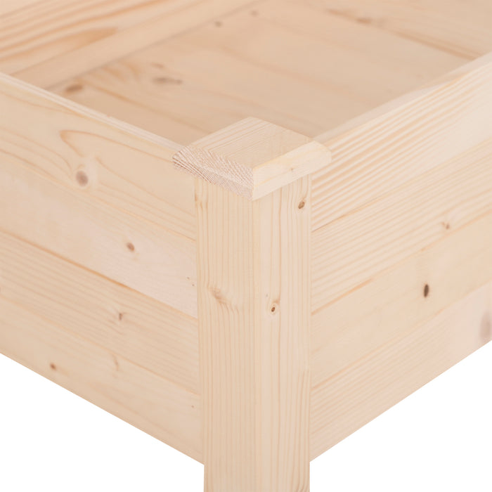 Garden Wooden Planters√Ø¬º¬å Non-Woven Fabric, Rectangular Raised Bed,Fir Wood√Ø¬º¬åIndoor/Outdoor, 122.5Lx56.5Wx76H cm