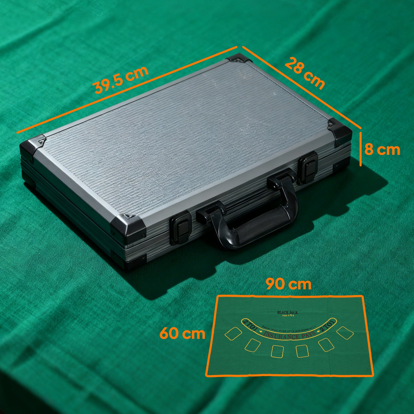 400-Piece Poker Chips Set, Texas Holdem Poker Set with Case, Mat