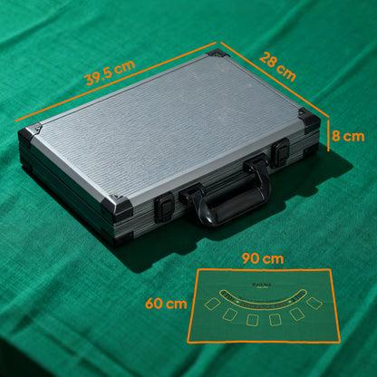 400-Piece Poker Chips Set, Texas Holdem Poker Set with Case, Mat