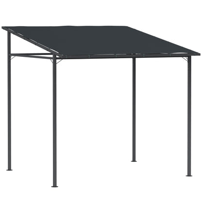 2.4 x 2.4 m Wall Mounted Pergola Gazebo, UPF30+, Dark Grey