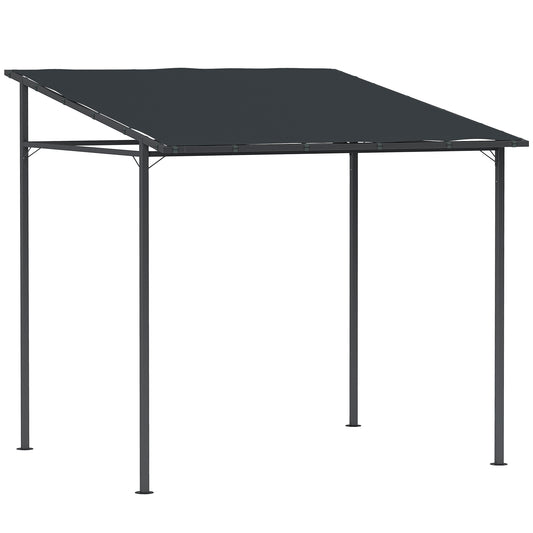 2.4 x 2.4 m Wall Mounted Pergola Gazebo, UPF30+, Dark Grey