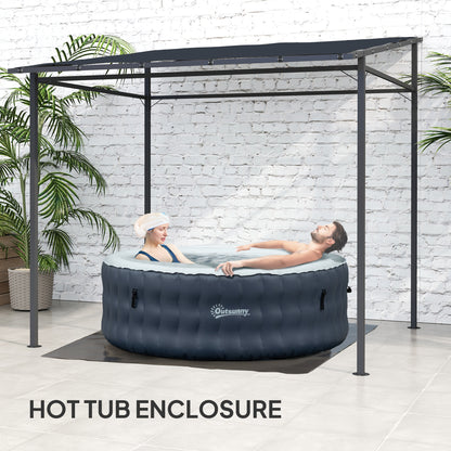 2.4 x 2.4 m Wall Mounted Pergola Gazebo, UPF30+, Dark Grey